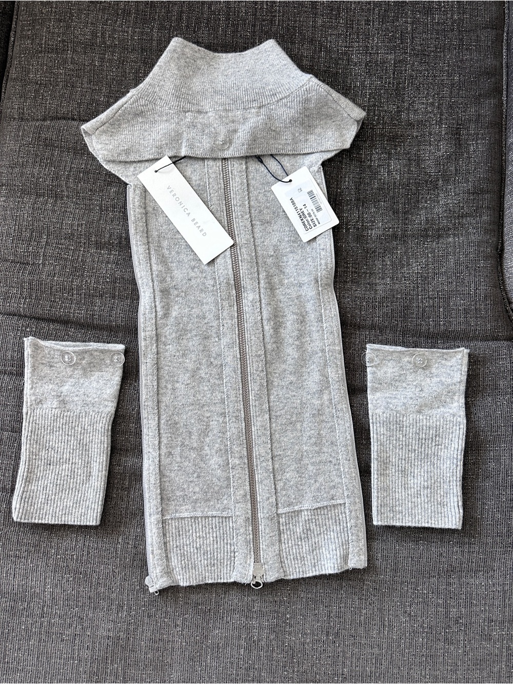 Veronica Beard NWT 3 Piece-Set Uptown gray Cashmere Blend Dickey Jacket insert - Picture 6 of 16